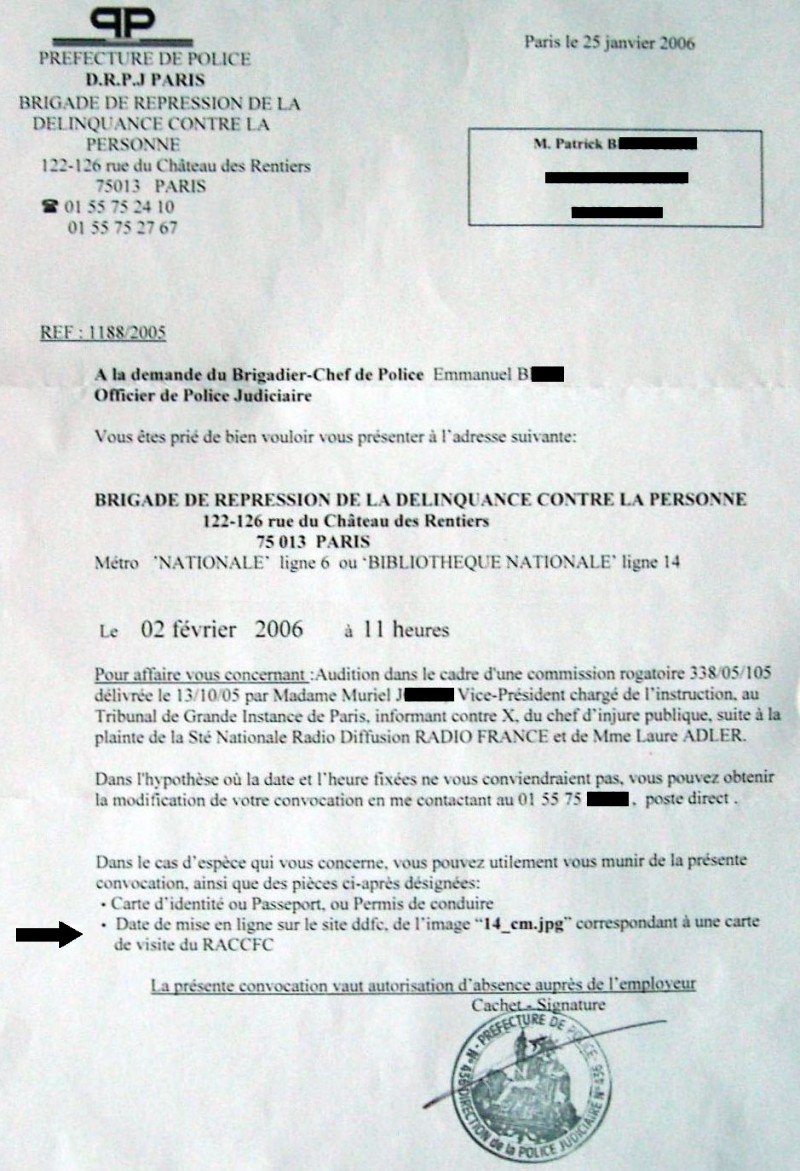 DDFC convoqué par la police suite à la plainte de Laure Adler